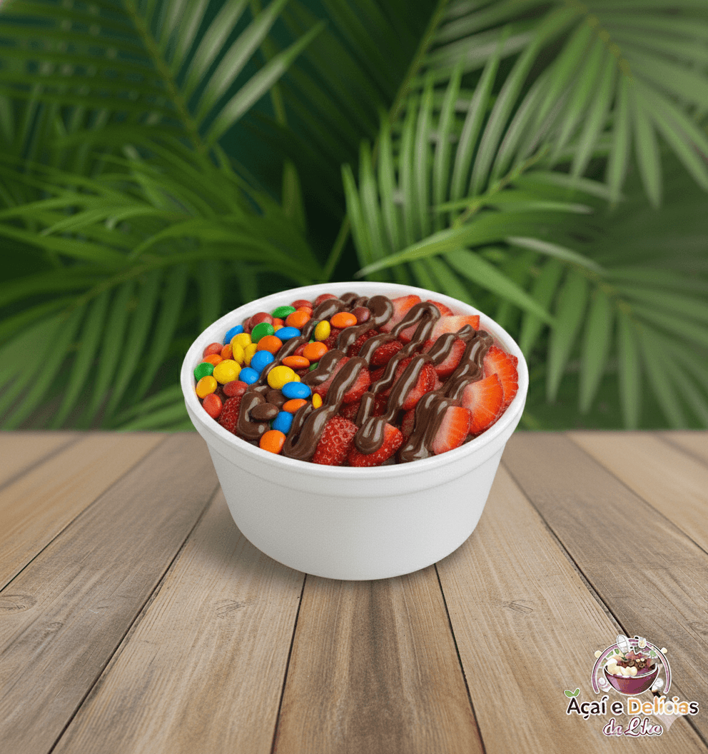 Açaí e/ou Cupuaçu na marmita + 3 Complementos com aprox. 300 ml